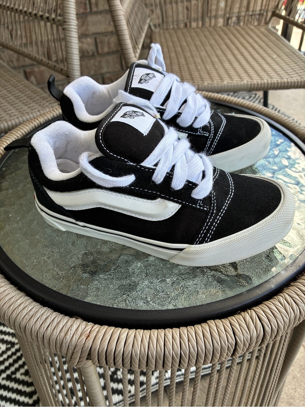Vans Kids Black and White Low-Top Skate Sneakers